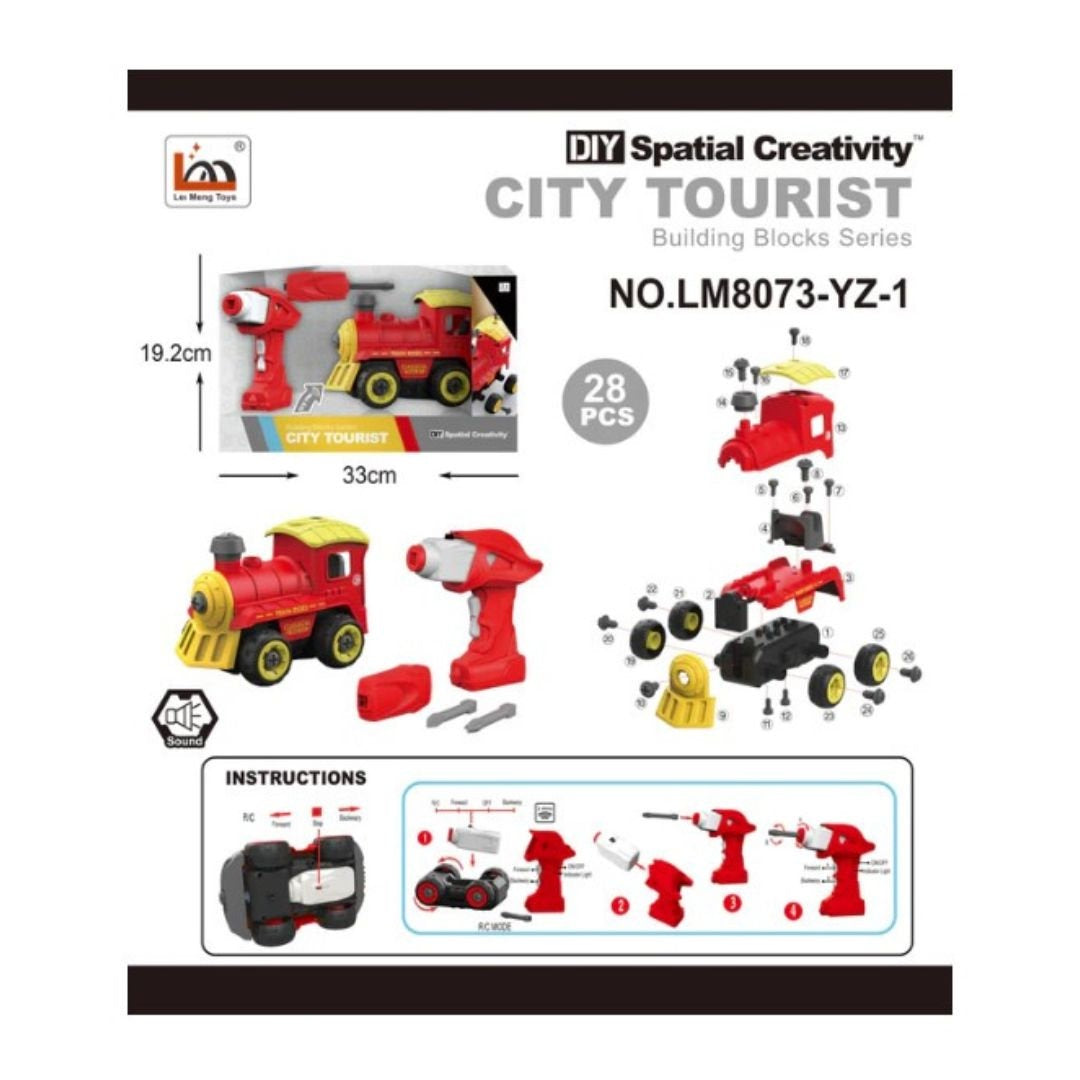 DIY Spatial creativity - City Tourist Assembly Train Toy