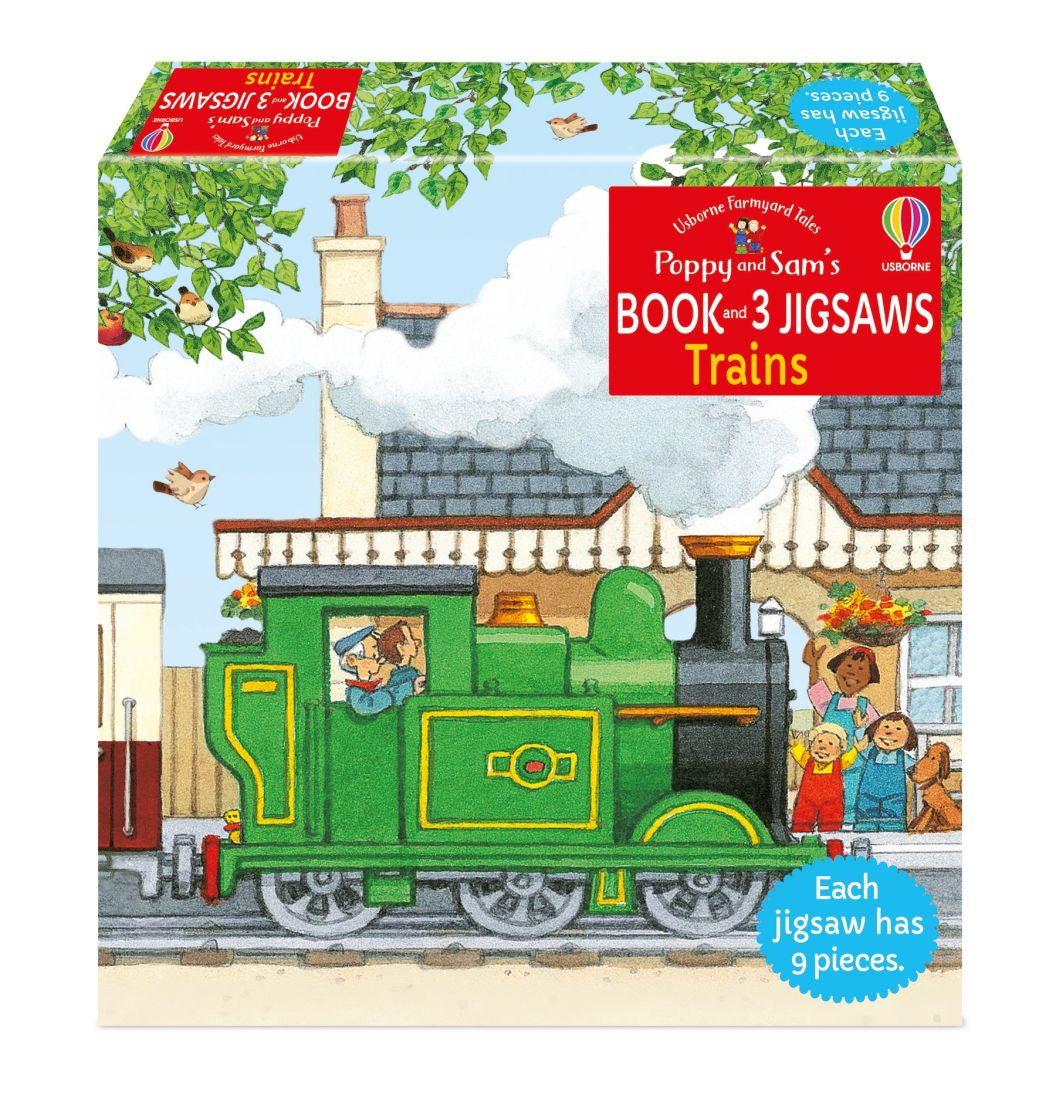 Poppy and Sam’s Book and 3 Jigsaws Trains