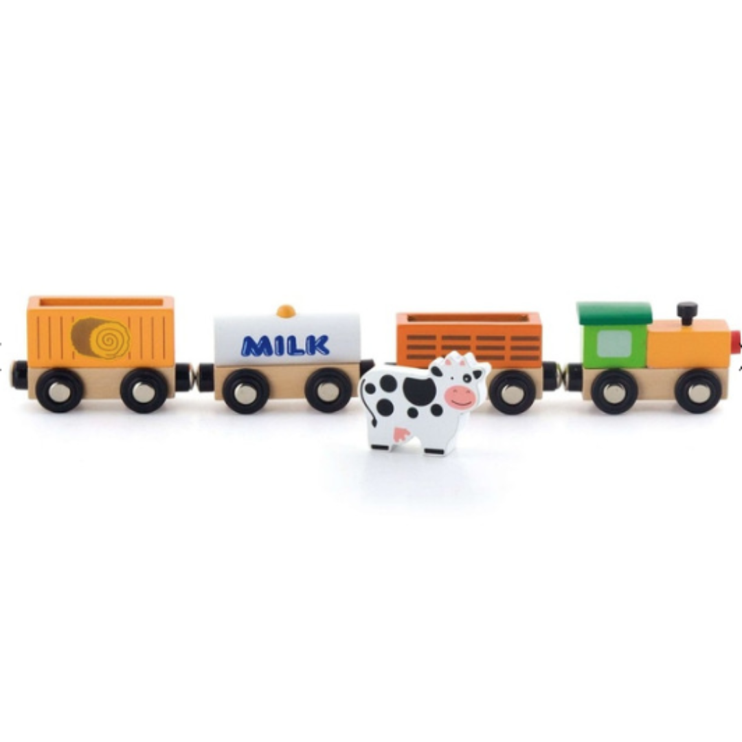 Farmyard Express Wooden Train- Magnetic Engine &amp; Carriages