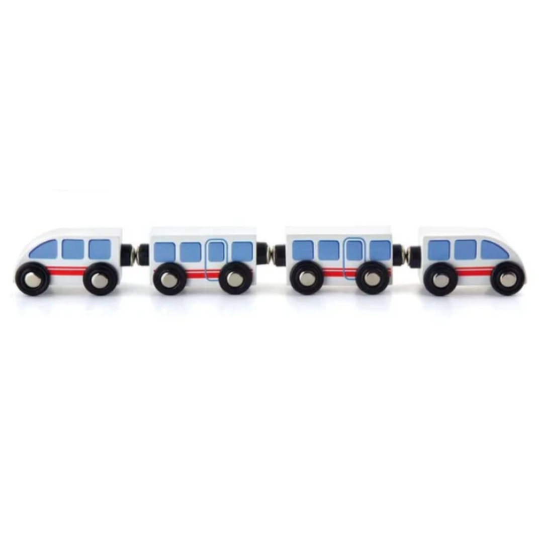 Bullet Wooden Train- Magnetic Engine &amp; Carriages