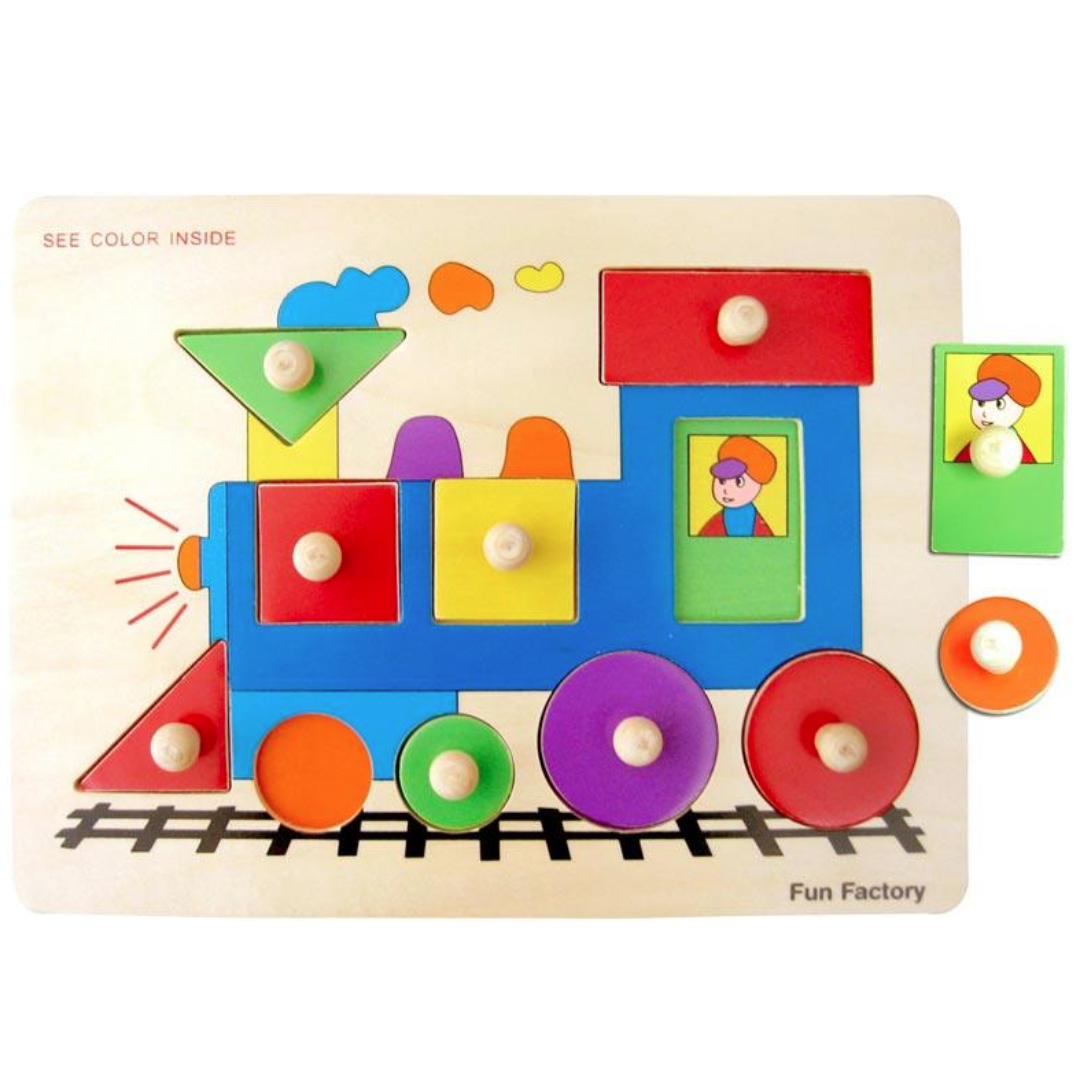Wooden Train Puzzle - Shapes &amp; Colour